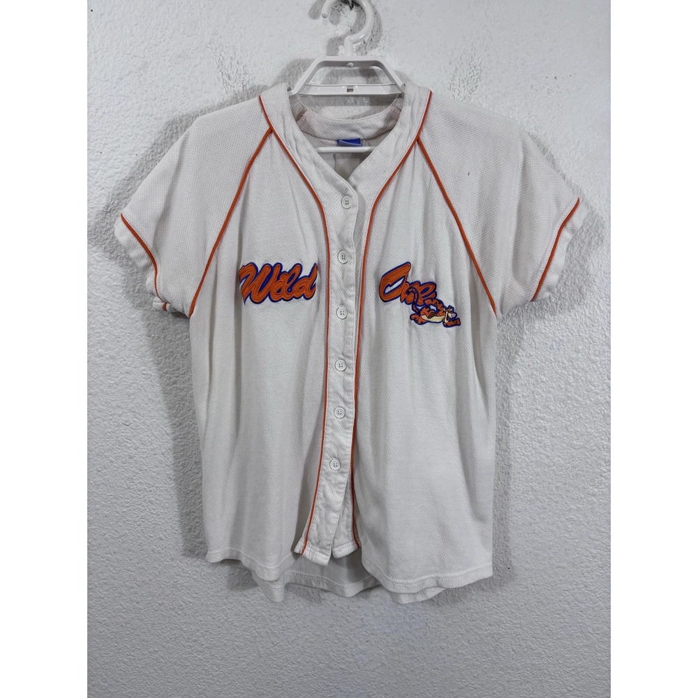 Vintage Disney Shirt Womens Medium White Tigger Wild One Baseball Jersey 90s